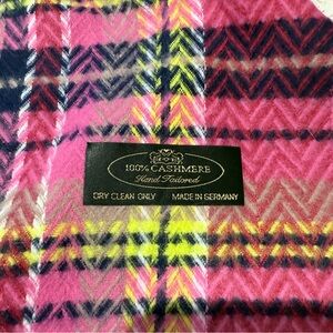 Pink Plaid Cashmere Scarf